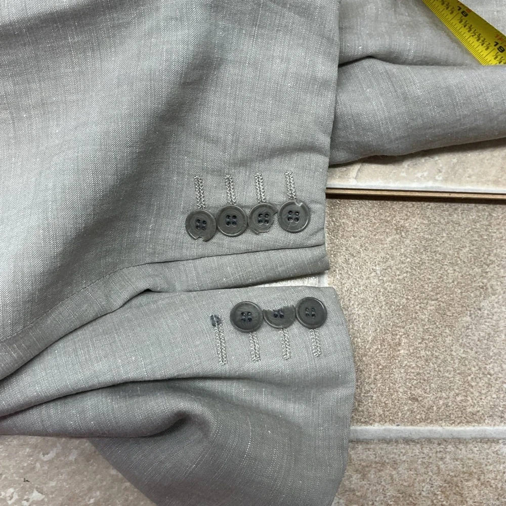 Calvin Klein Collection Grey Wool Linen Blazer Sport Coat Size 54 Regular
